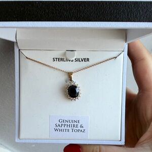 NWT Fine Jewelry Genuine Sapphire & White Topaz